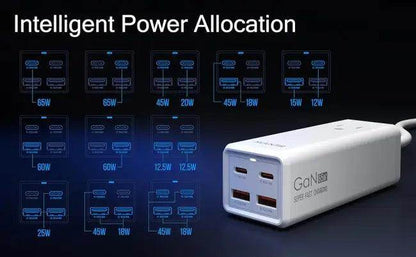 White USB Multi-Port Charger Power Strip for Fast Charging - Estalios
