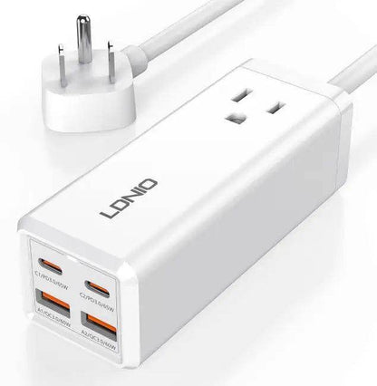 White USB Multi-Port Charger Power Strip for Fast Charging - Estalios