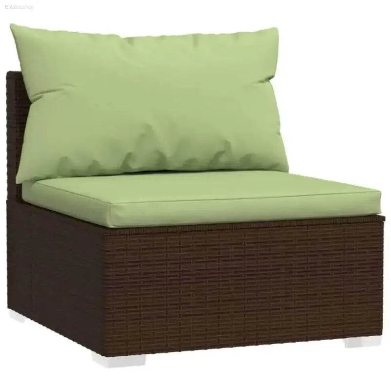 Green Cushion Outdoor Middle Wicker Sofa Seat - Estalios
