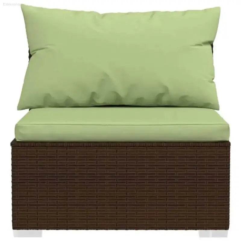 Green Cushion Outdoor Middle Wicker Sofa Seat - Estalios