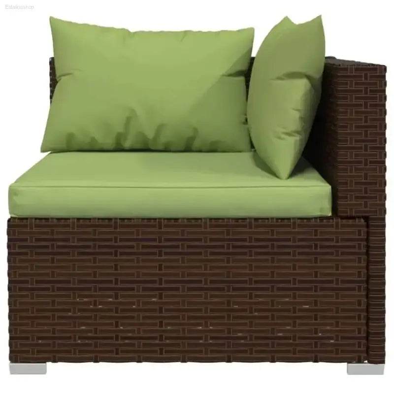 Green Cushion Outdoor Middle Wicker Sofa Seat - Estalios
