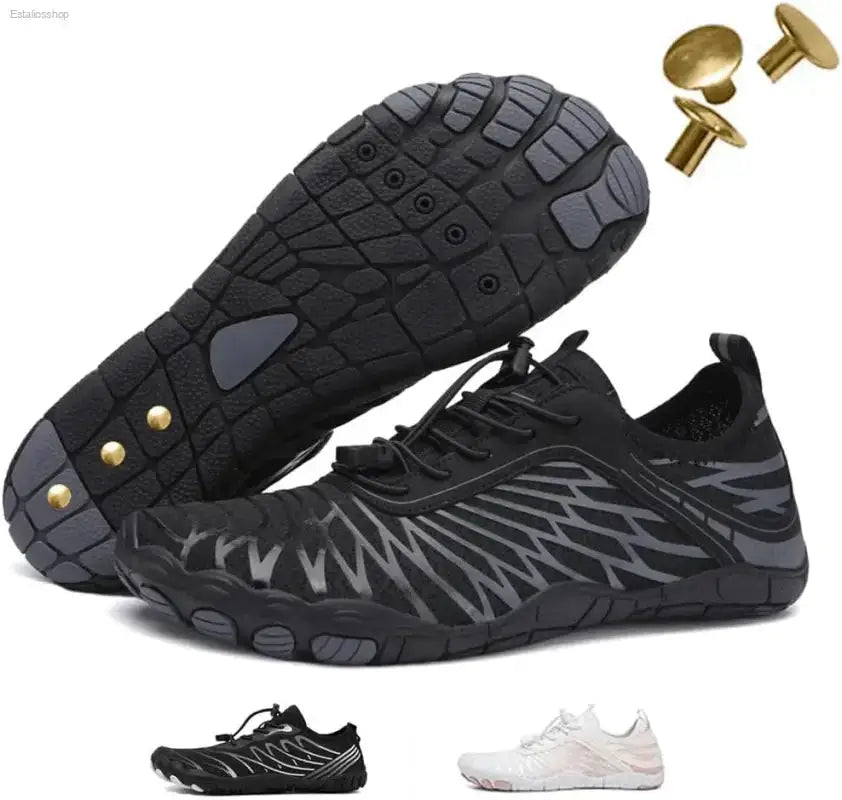 Wide Toe Barefoot Hiking Shoes with Breathable Mesh Upper for Unisex Outdoor Adventures - EstaliosShop