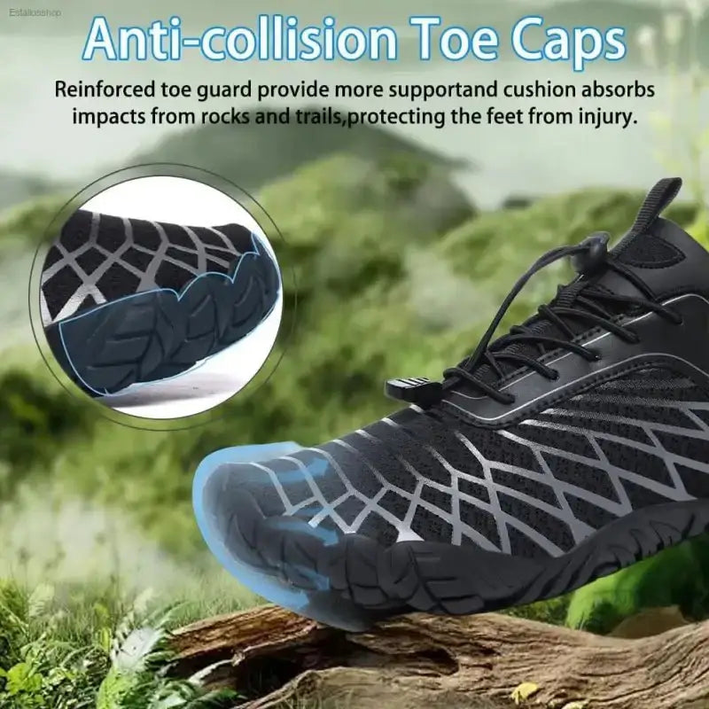 Wide Toe Barefoot Hiking Shoes with Breathable Mesh Upper for Unisex Outdoor Adventures - EstaliosShop