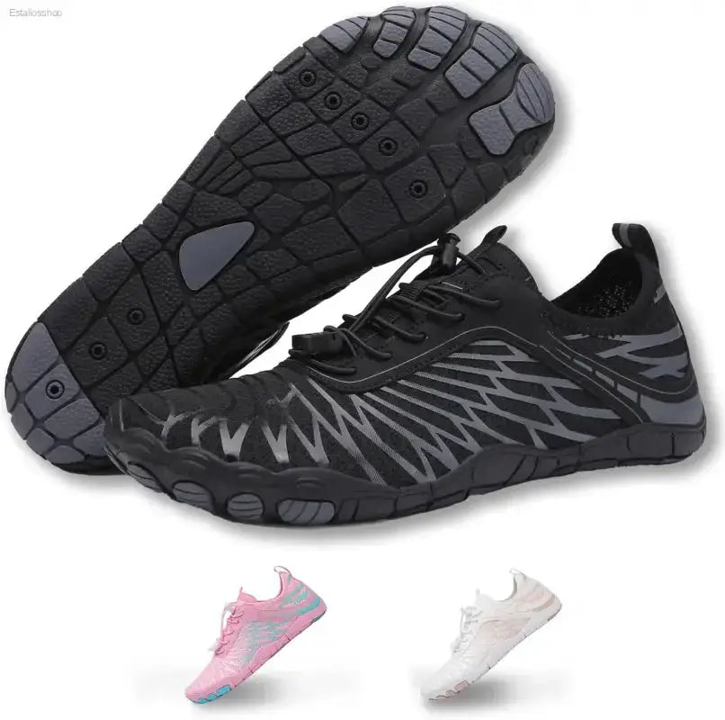 Wide Toe Barefoot Hiking Shoes with Breathable Mesh Upper for Unisex Outdoor Adventures - EstaliosShop