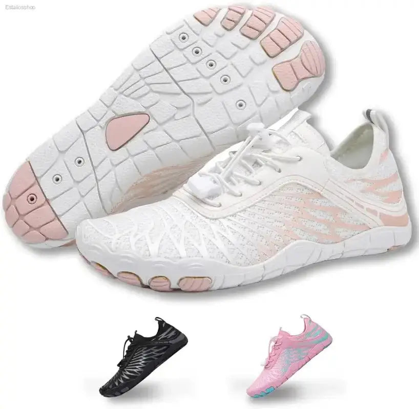 Wide Toe Barefoot Hiking Shoes with Breathable Mesh Upper for Unisex Outdoor Adventures - EstaliosShop