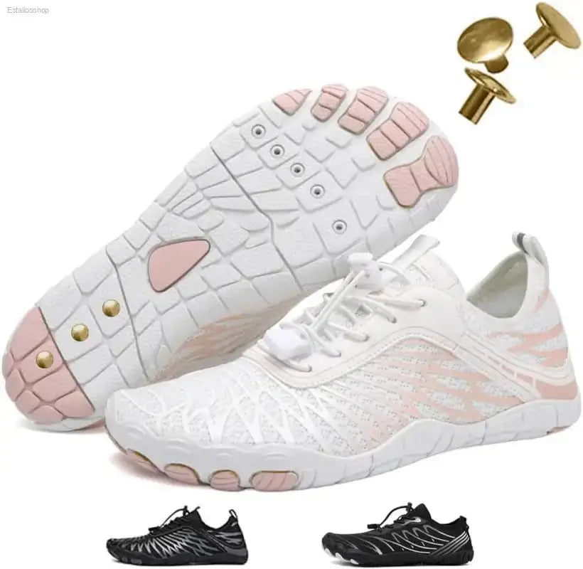 Wide Toe Barefoot Hiking Shoes with Breathable Mesh Upper for Unisex Outdoor Adventures - EstaliosShop