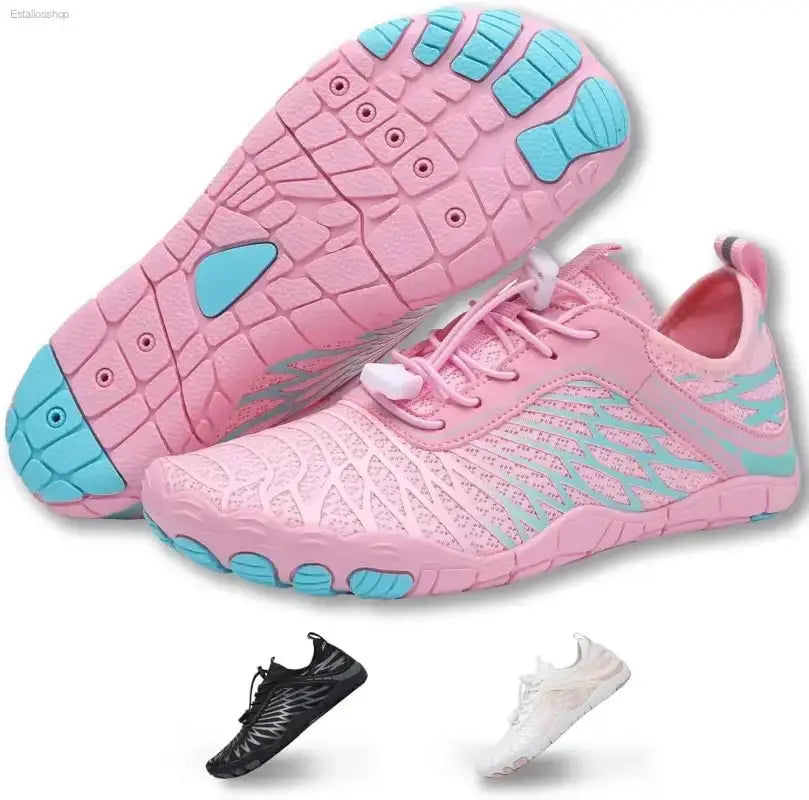 Wide Toe Barefoot Hiking Shoes with Breathable Mesh Upper for Unisex Outdoor Adventures - EstaliosShop