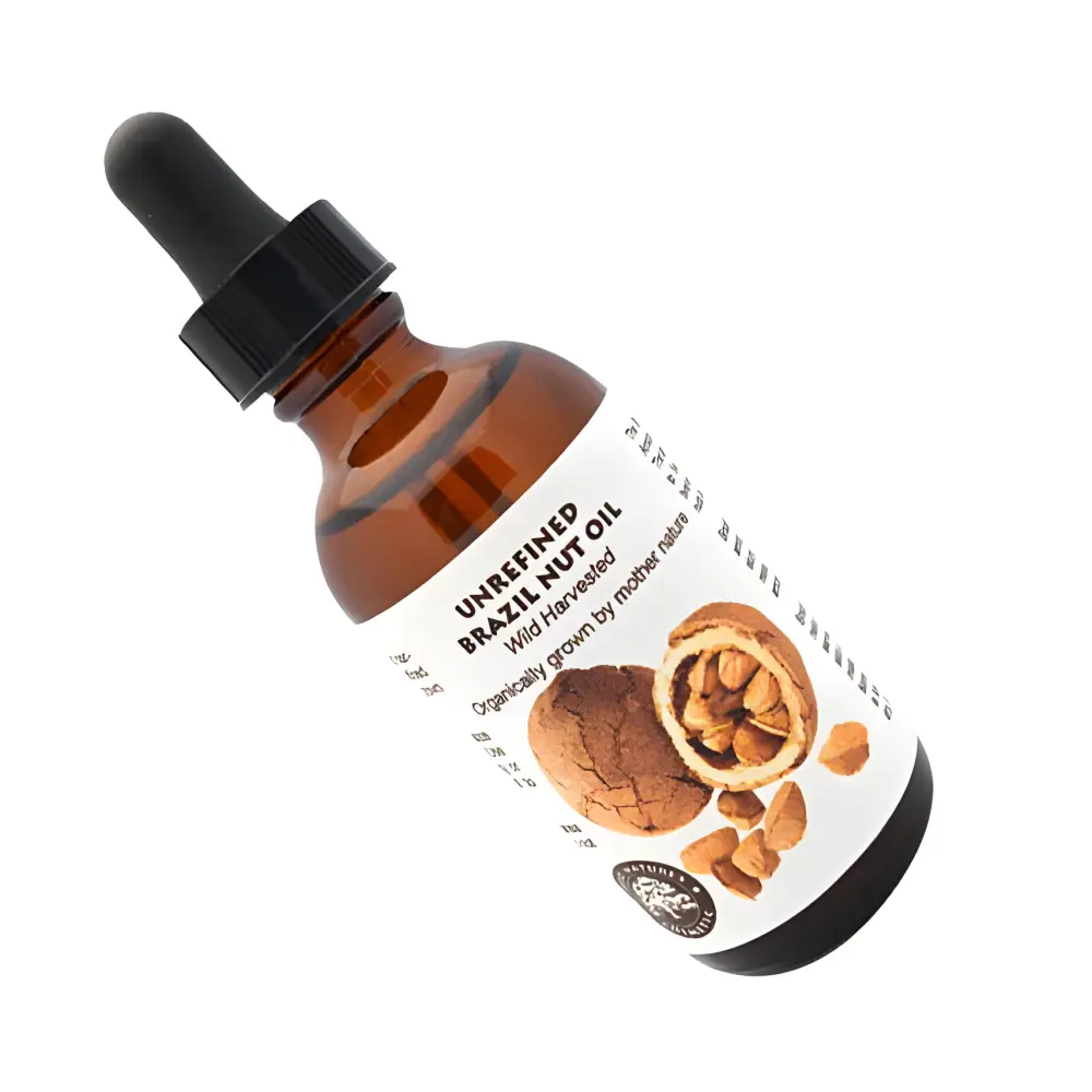 Wild Harvested Brazil Nut Oil in a dropper bottle for vibrant skin and hair care