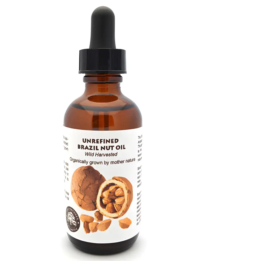 Wild Harvested Brazil Nut Oil Dropper showcasing pure organic Brazil nut oil