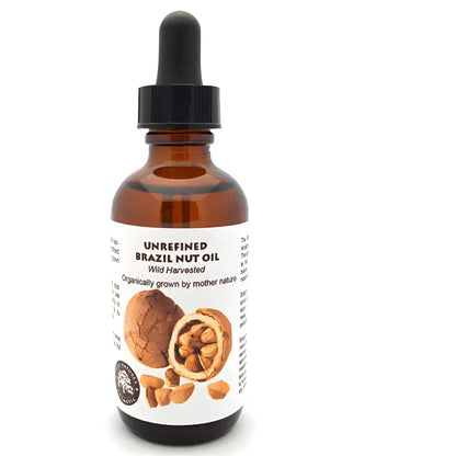 Wild Harvested Brazil Nut Oil Dropper with unrefined virgin Brazil nut oil