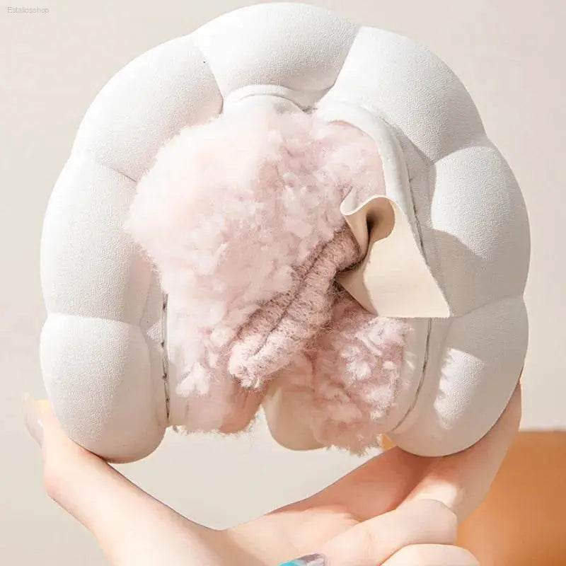 Winter Warm Fur Slippers for Women Cute Bow Non Slip Plush - Estalios