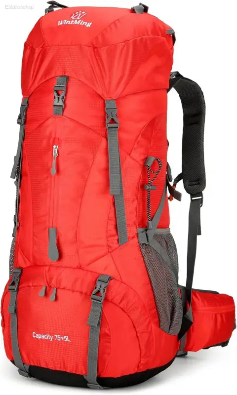 Wintming 75L Waterproof Hiking Backpack with Rain Cover - Perfect for Camping and Outdoor Adventures for Men and Women - Estalios
