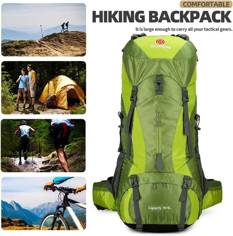 Wintming 75L Waterproof Hiking Backpack with Rain Cover - Perfect for Camping and Outdoor Adventures for Men and Women - Estalios