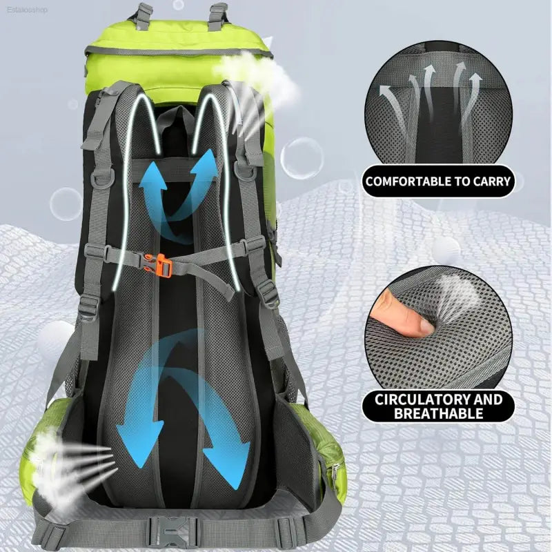 Wintming 75L Waterproof Hiking Backpack with Rain Cover - Perfect for Camping and Outdoor Adventures for Men and Women - Estalios