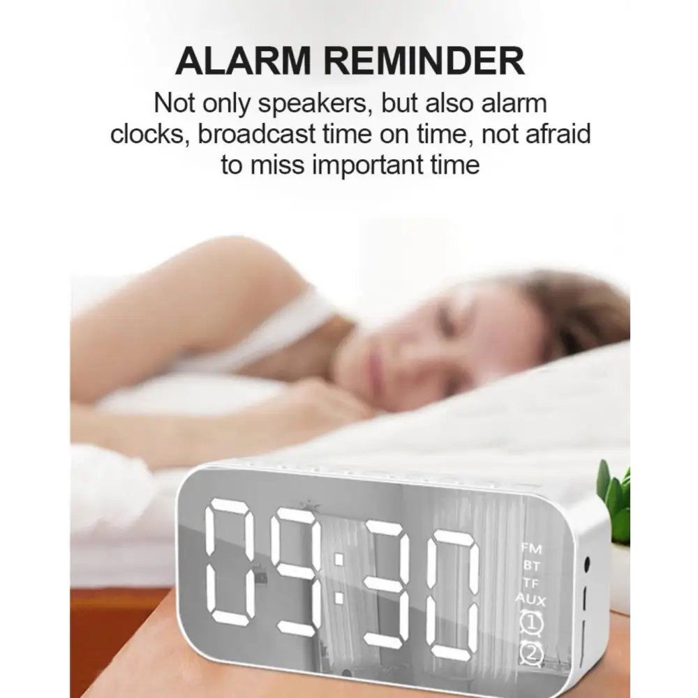 Digital alarm clock with speaker and LED display for wireless Bluetooth use