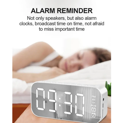 Digital alarm clock with speaker and LED display for wireless Bluetooth use