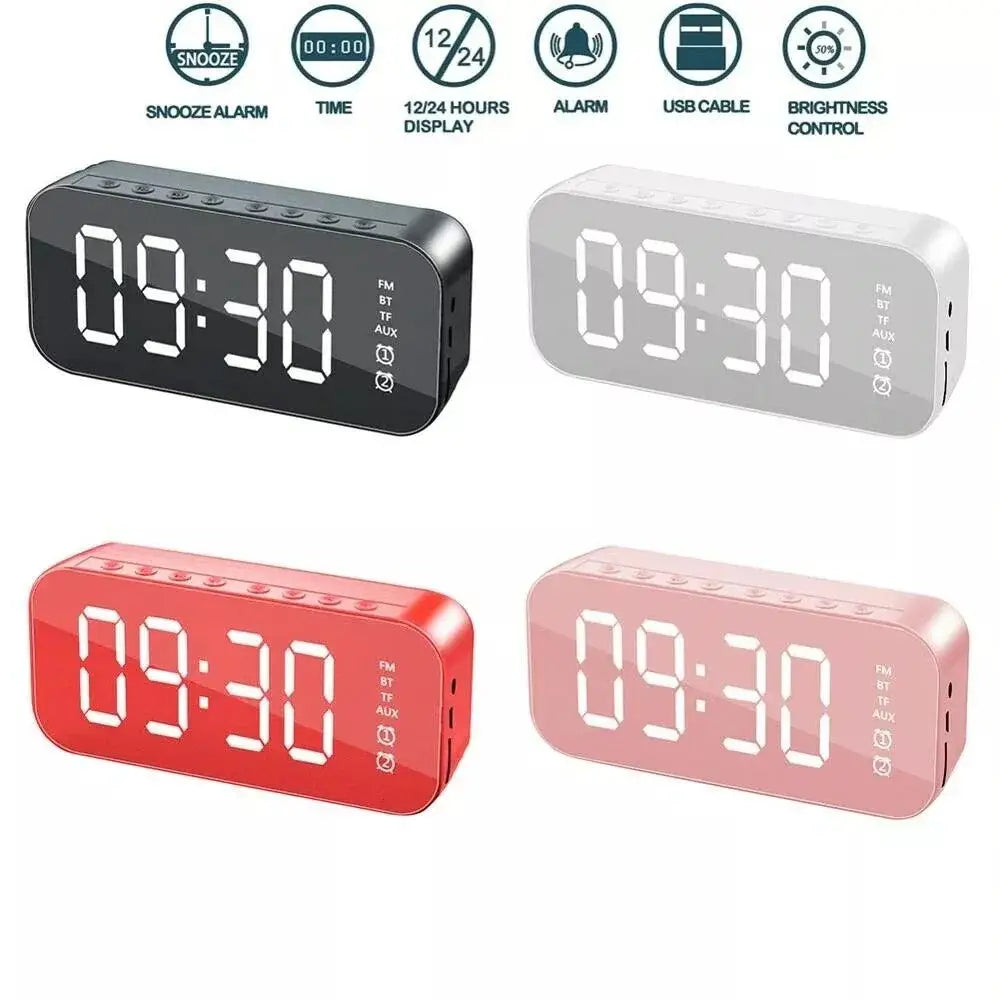 Colorful Digital Alarm Clock with LED Display and Wireless Bluetooth features