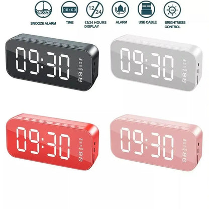 Colorful Digital Alarm Clock with LED Display and Wireless Bluetooth features