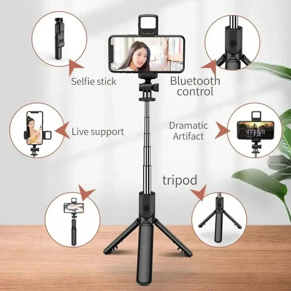 Wireless Selfie Stick Tripod with Light perfect for 3in1 Bluetooth wireless selfies