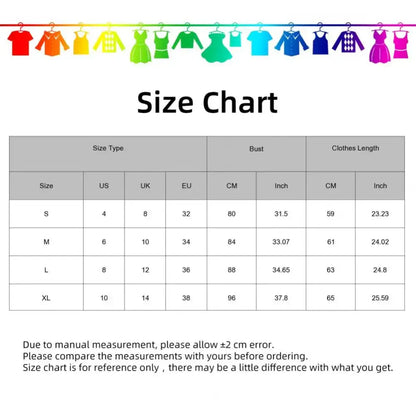 Clothing size chart for Women’s Fast Dry Running Cross Round Neck Yoga Clothes