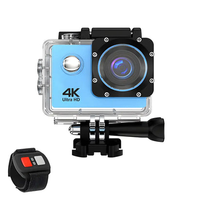 Blue action camera with remote featured in Womens Clothing Deals collection