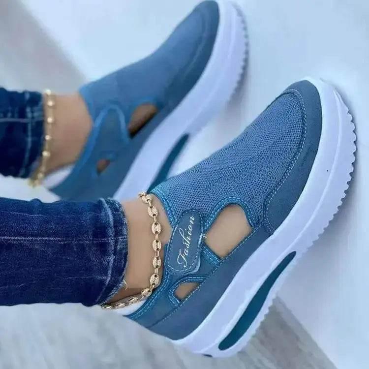 Women's Sneakers Summer New Ladies Casual Low Wedge Mesh Shoes - Estalios