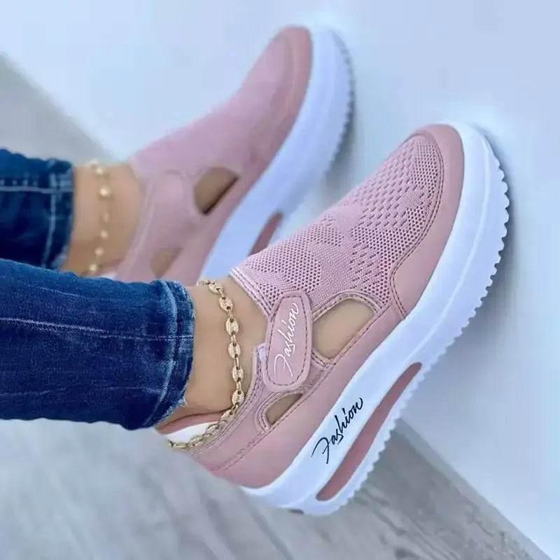 Women's Sneakers Summer New Ladies Casual Low Wedge Mesh Shoes - Estalios