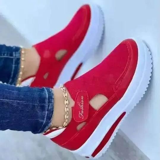 Women's Sneakers Summer New Ladies Casual Low Wedge Mesh Shoes - Estalios
