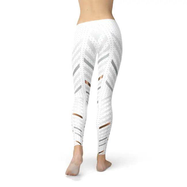 Step Up Your Style with Epic White Patterned Leggings - Estalios