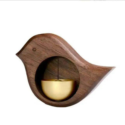 Enchanting Wooden Bird Doorbell with Brass Bell for Welcoming Homes - Estalios