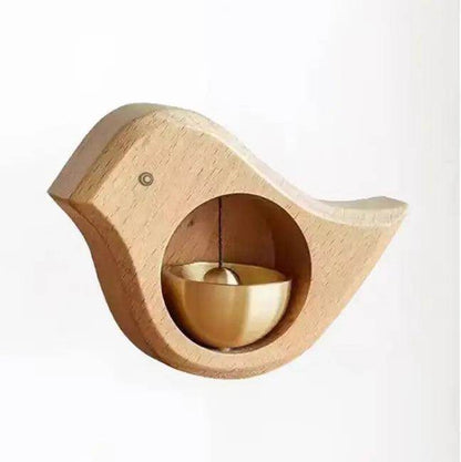 Enchanting Wooden Bird Doorbell with Brass Bell for Welcoming Homes - Estalios