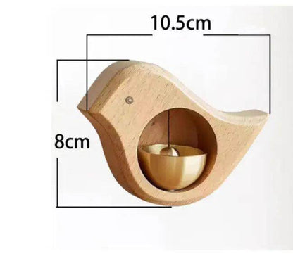 Enchanting Wooden Bird Doorbell with Brass Bell for Welcoming Homes - Estalios