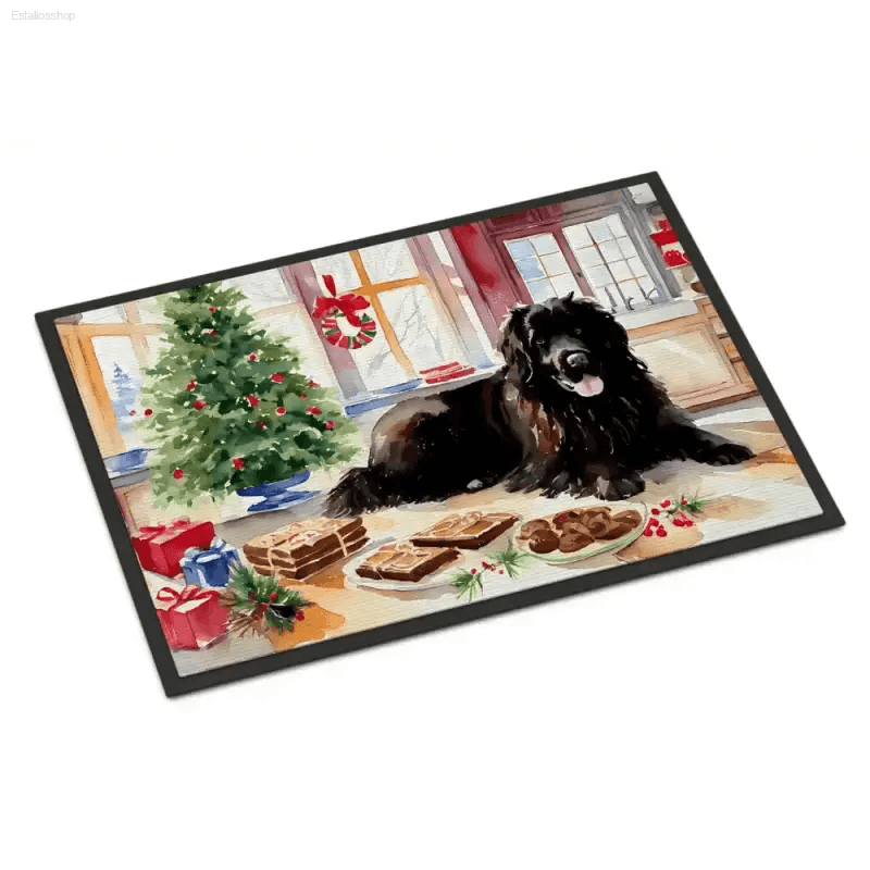 Woofing Wonderful Christmas Doormat: Deck the Halls! Get Ready to Welcome Guests with Festive Cheer with this Christmas-themed Dog Doormat! - Estalios