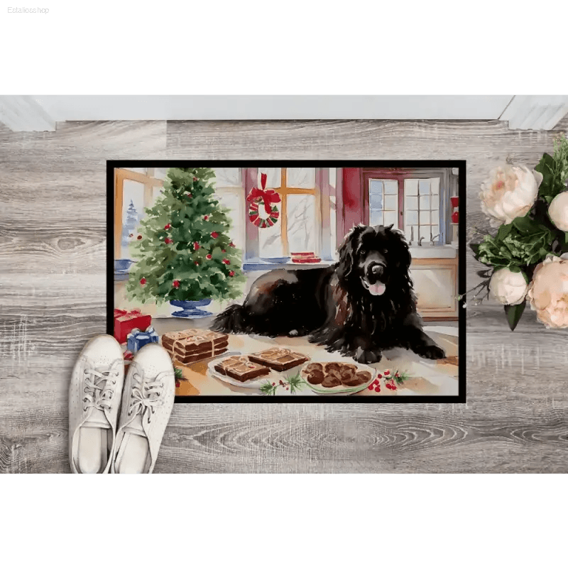 Woofing Wonderful Christmas Doormat: Deck the Halls! Get Ready to Welcome Guests with Festive Cheer with this Christmas-themed Dog Doormat! - Estalios