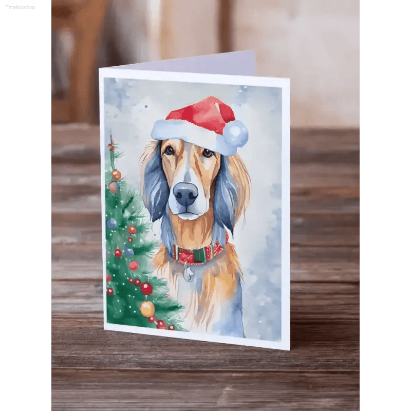 Woofing Wonderful Watercolor Christmas Cards: Santa Paws! Spread Holiday Cheer with our Adorable Dog-themed Christmas Cards! Each Card Features a Charming Watercolor Design - Estalios