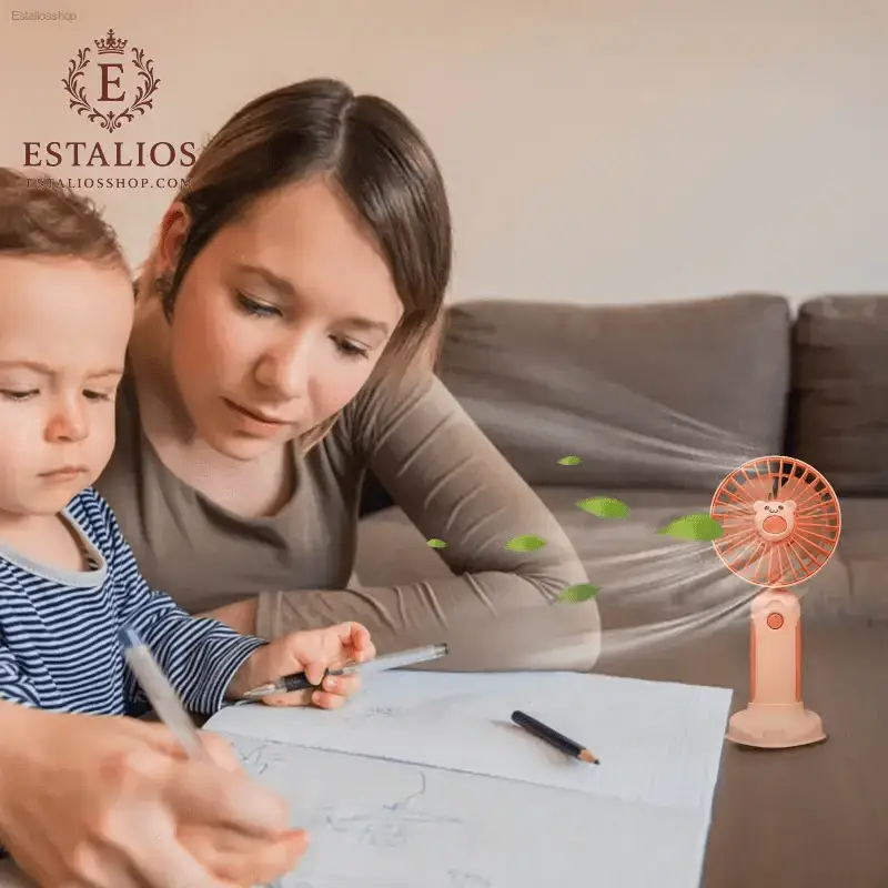 Wovilon Mini Handheld Fan with Rechargeable Battery and Three Speed Modes for Travel and Outdoor Use - EstaliosShop