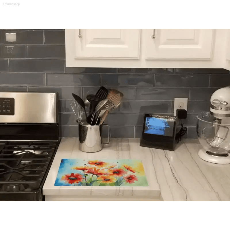 Wow your Kitchen: Vibrant Floral Watercolor Cutting Board! Floral Watercolor Cutting Board: Unleash your Inner Chef! Elevate your Culinary Experience with this Stunning Floral - Estalios