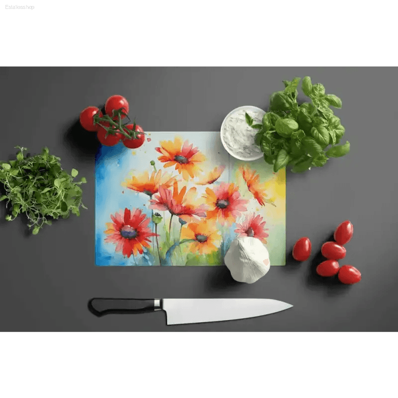 Wow your Kitchen: Vibrant Floral Watercolor Cutting Board! Floral Watercolor Cutting Board: Unleash your Inner Chef! Elevate your Culinary Experience with this Stunning Floral - Estalios