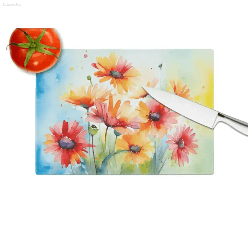 Wow your Kitchen: Vibrant Floral Watercolor Cutting Board! Floral Watercolor Cutting Board: Unleash your Inner Chef! Elevate your Culinary Experience with this Stunning Floral - Estalios