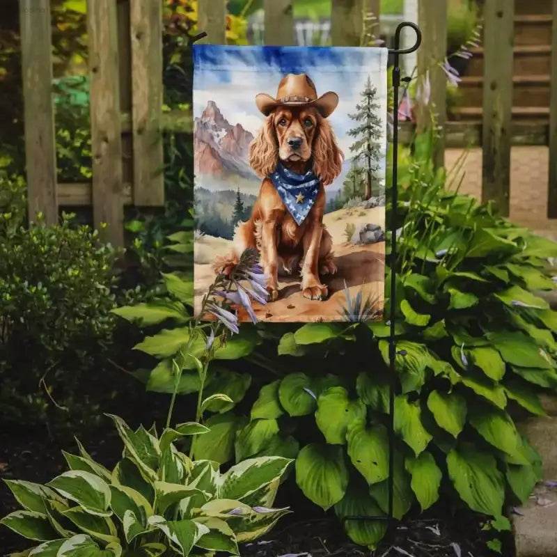 Yeehaw! Cowboy Dog Garden Flag: Unleash the Wild West! Howdy Partner! Spruce Up your Yard with this Adorable Watercolor Dog Garden Flag Featuring - Estalios