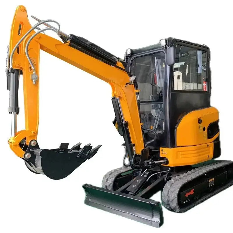 Yellow and black mini excavator showcasing the Quality Mini Digger for all your projects