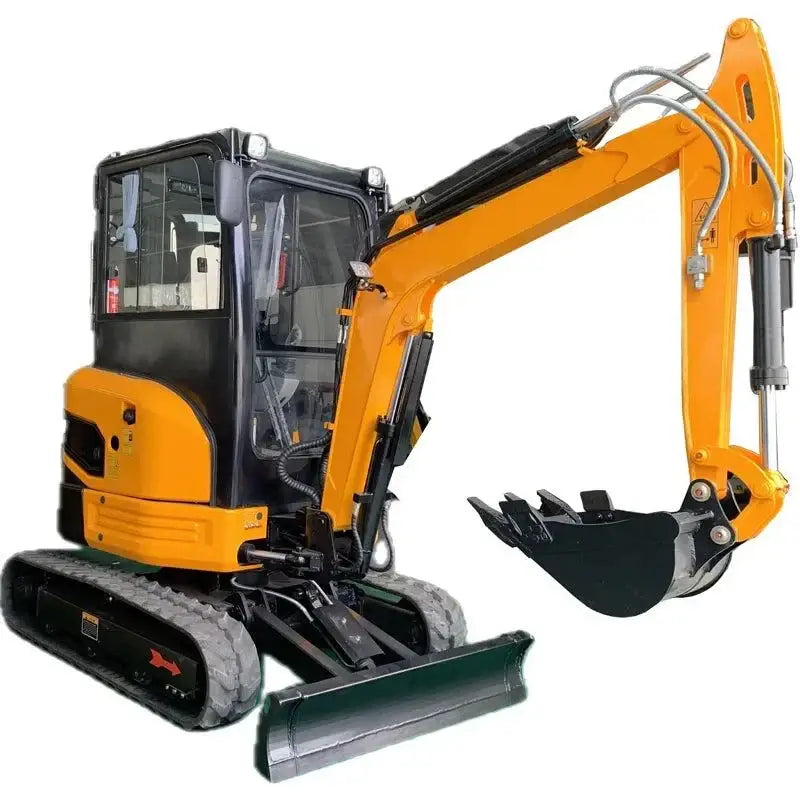 Yellow and black mini excavator, perfect for your yard work, a quality mini digger