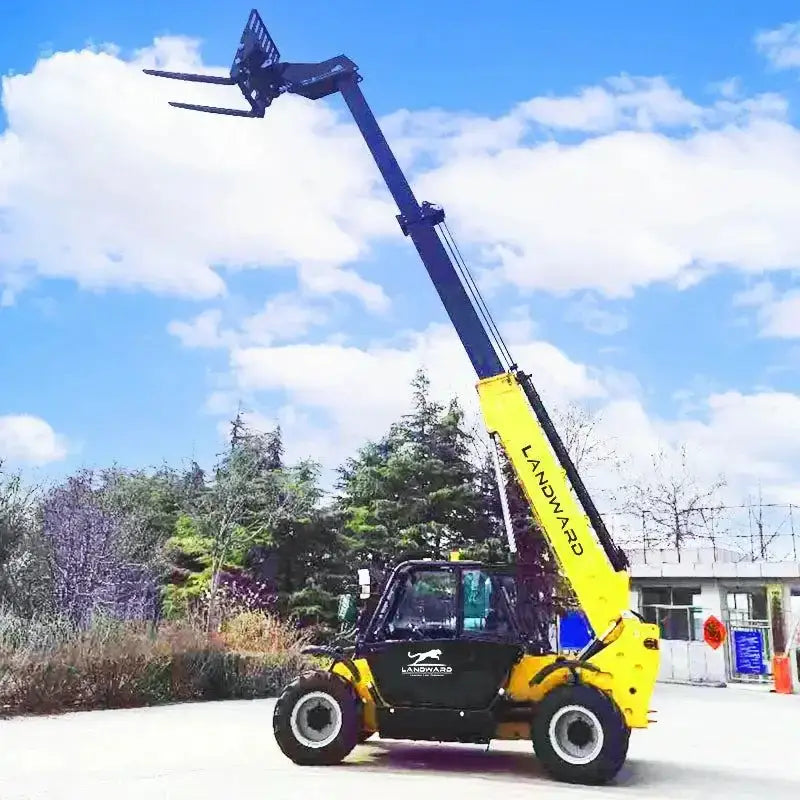 Yellow and black telescopic forklift high horsepower mini for versatile lifting tasks