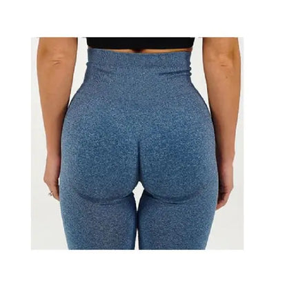 Blue textured yoga gym leggings for stylish and comfy workouts. Perfect for any fitness routine