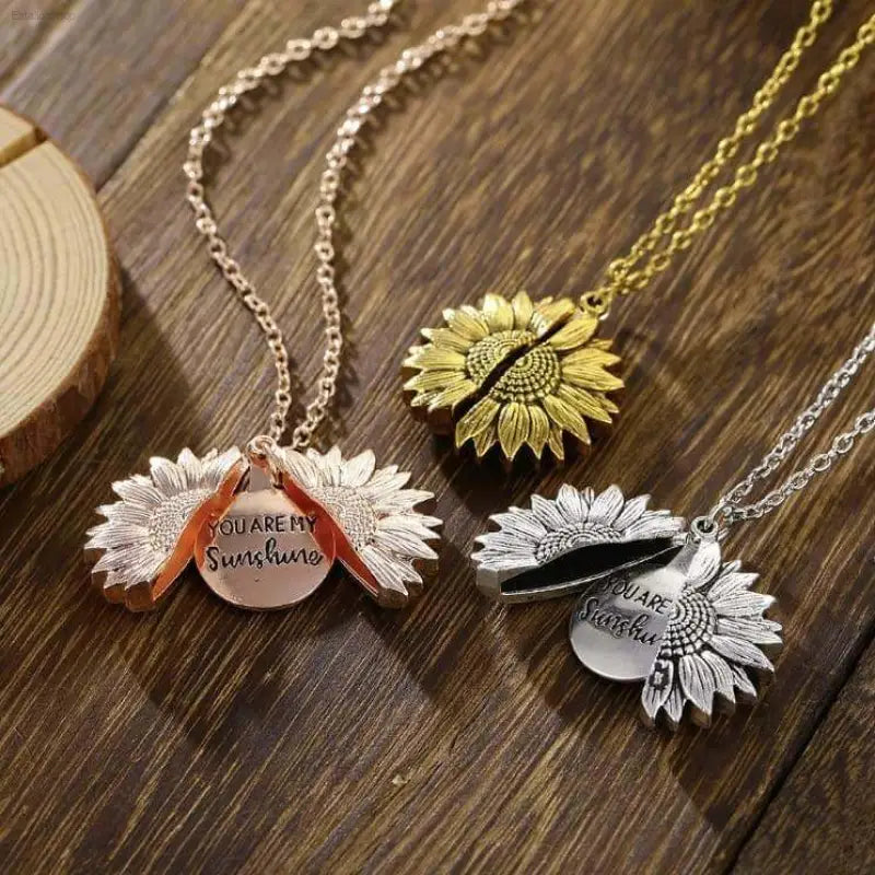 You Are My Sunshine Sunflower Pendant Necklace Gift - Estalios