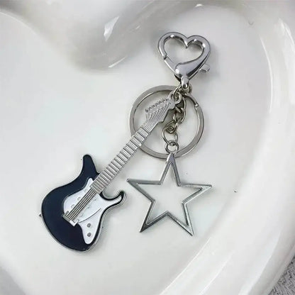 Zakol Y2K Guitar Love Keychain featuring a cute guitar and star design