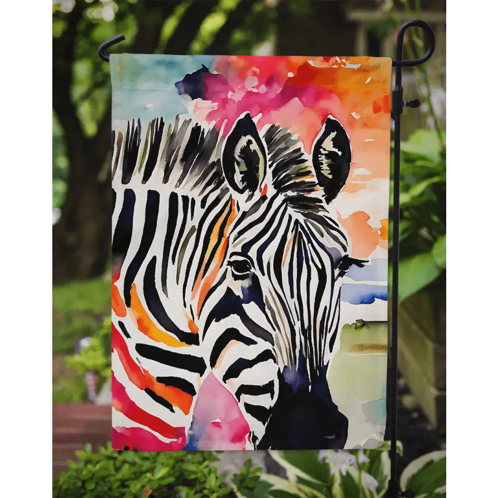 Vibrant Zebra Garden Flag for Outdoor Decor - Estalios