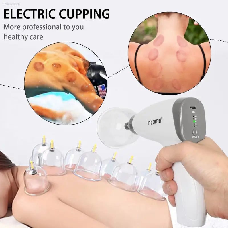 ZILAMPU Electric Cupping Therapy Set,Portable Chinese Cupping Therapy Machine with Pump,Body Massage Scraping Care Device, 4 Vacuum Suction Cups,Electric Cupping Massager Kit for Homeuse