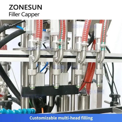 Multi-head filling machine for Zonesun Steam Vacuum Filler Capper Glass Jar filling