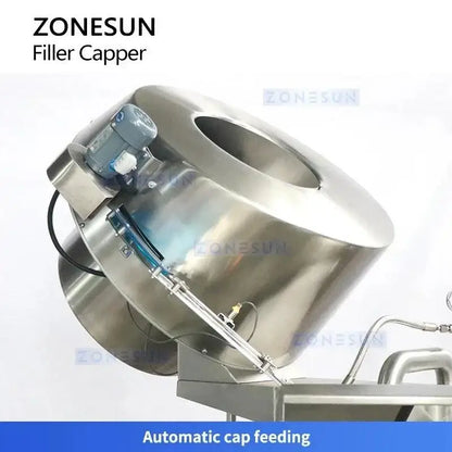 Stainless steel automatic cap feeder for Zonesun Steam Vacuum Capper and glass jar filling